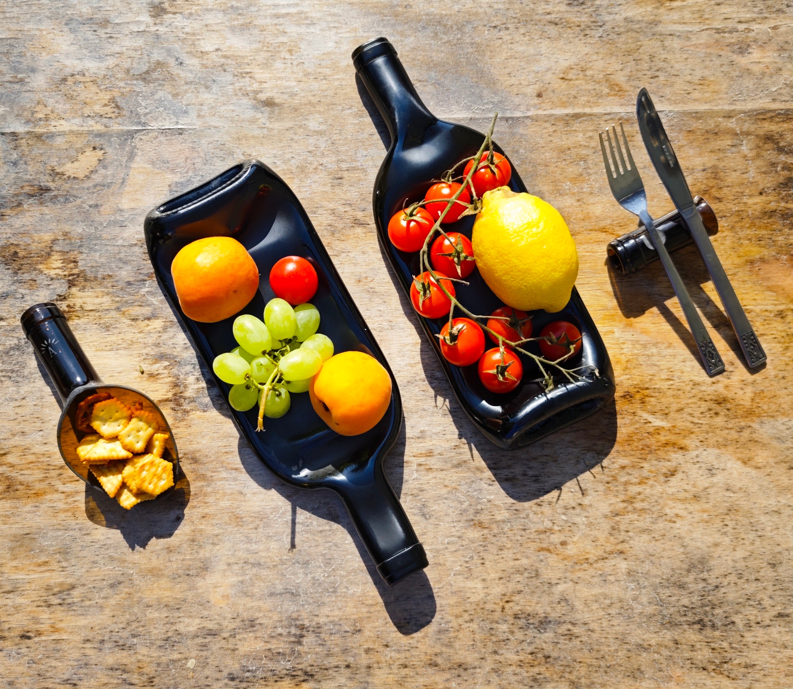 Vassoio | Bottiglia di vino schiacciata