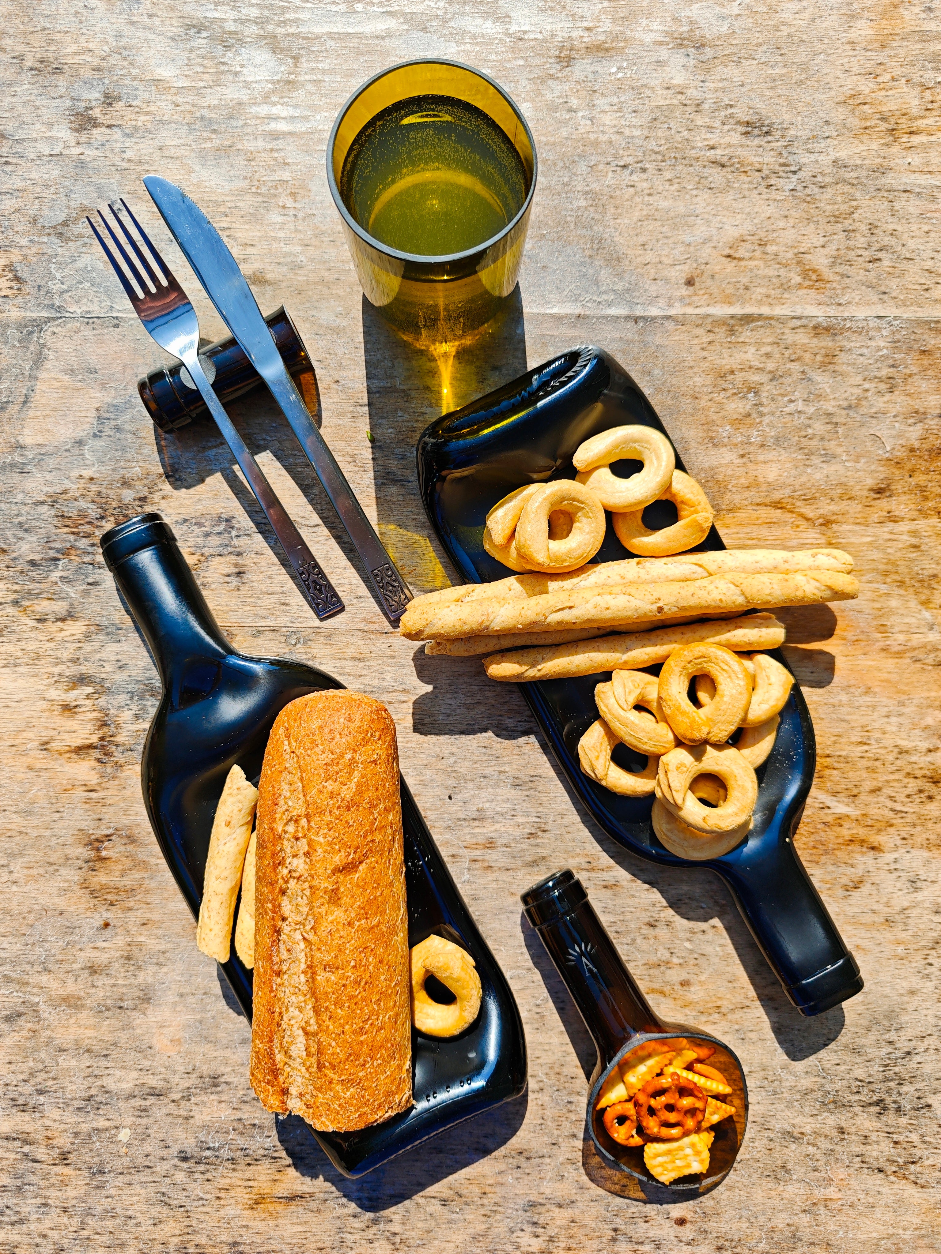 Vassoio | Bottiglia di vino schiacciata