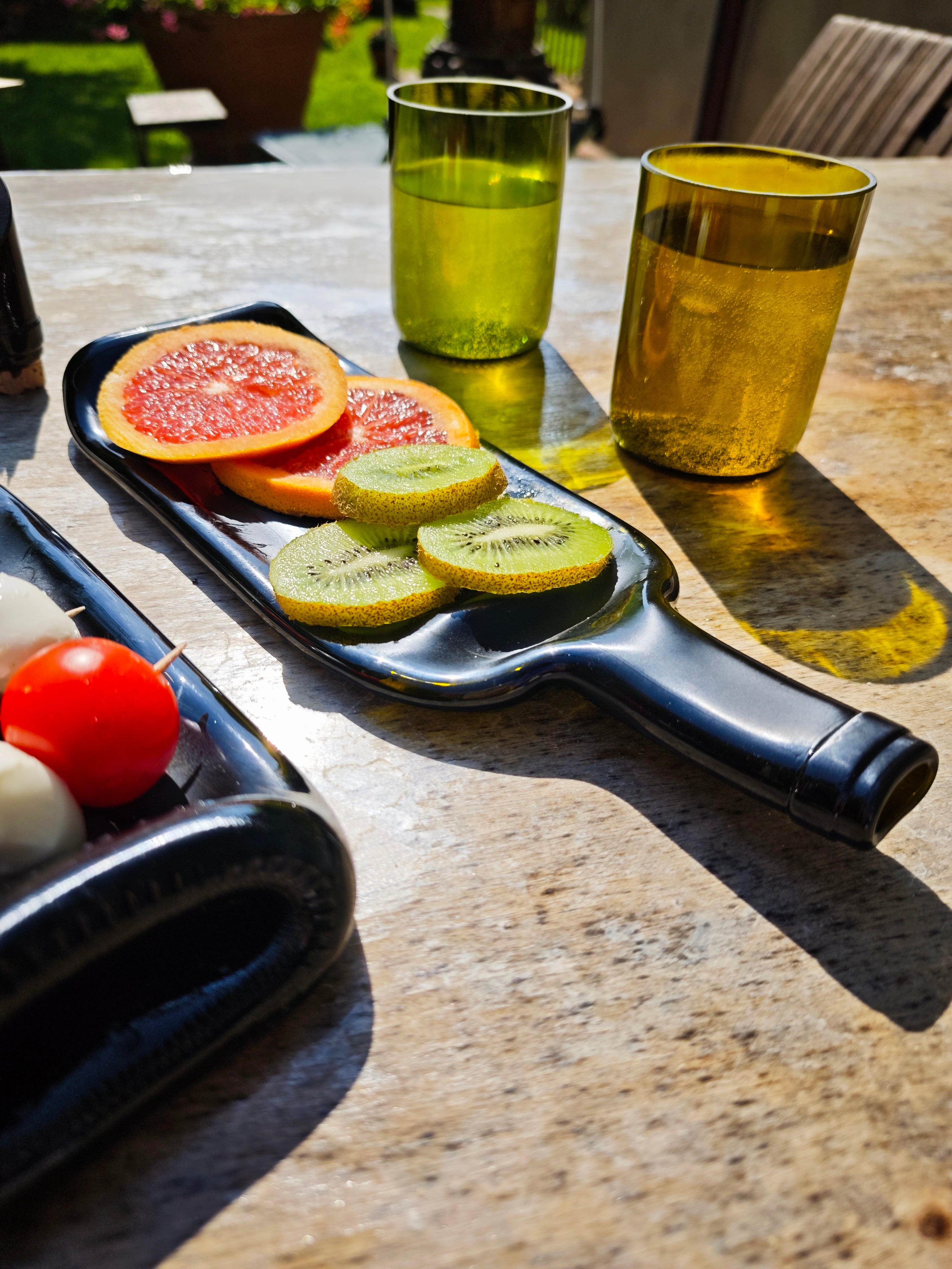 Vassoio | Bottiglia di vino schiacciata