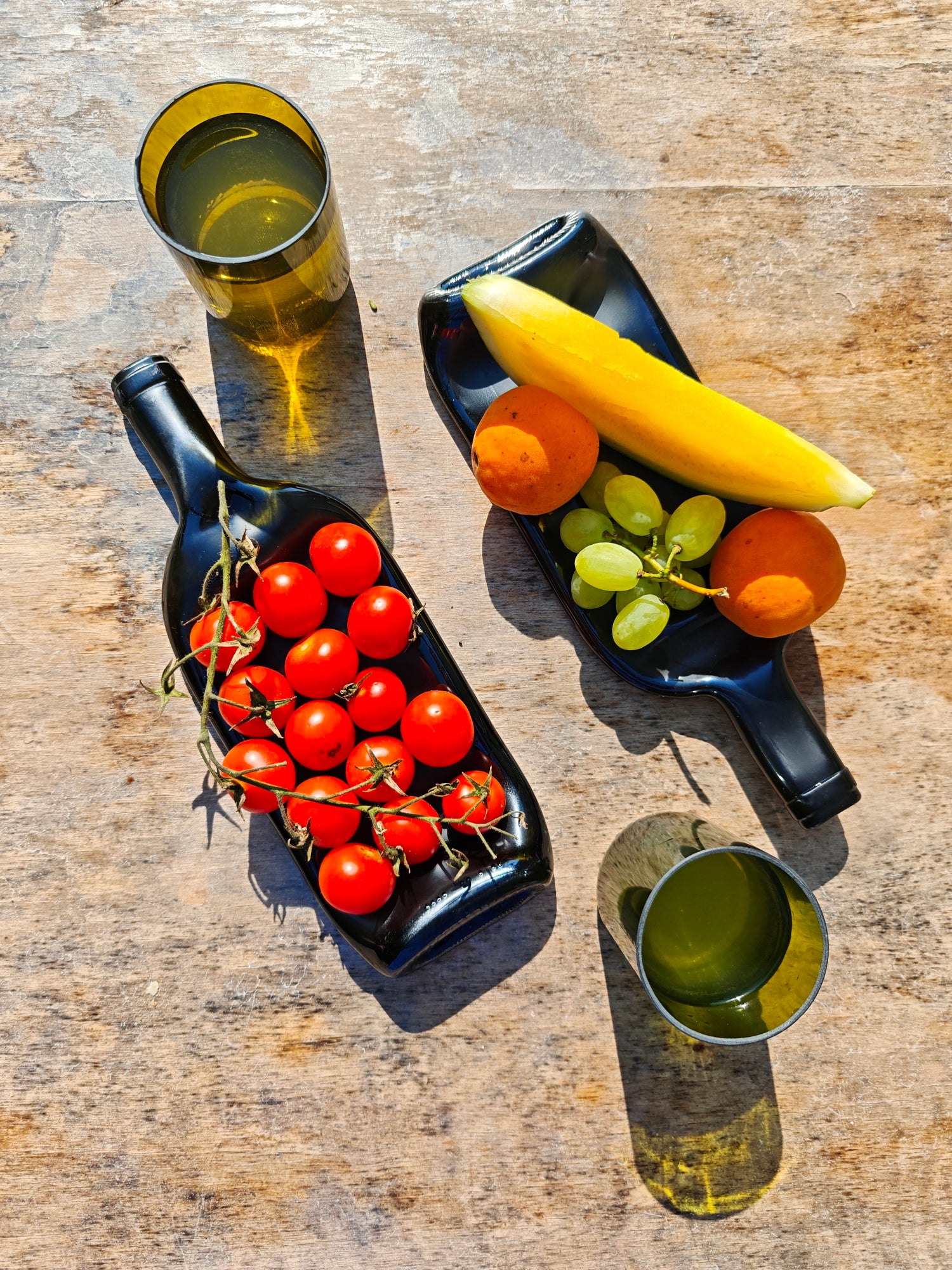 Vassoio | Bottiglia di vino schiacciata