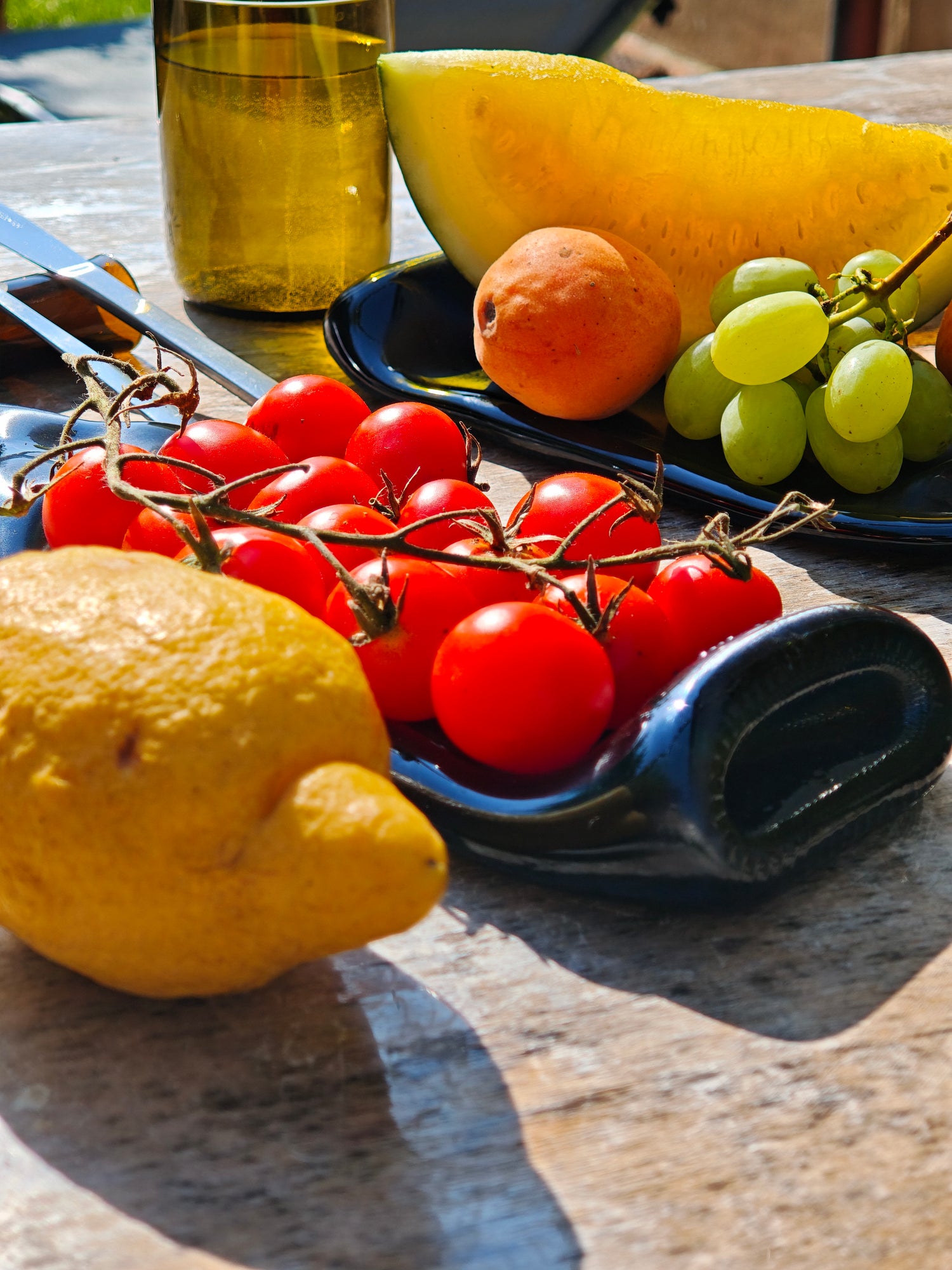 Vassoio | Bottiglia di vino schiacciata